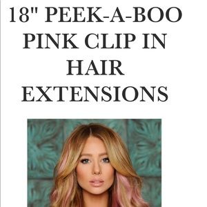 Cashmere hair extensions pink peekaboo 18 NEW